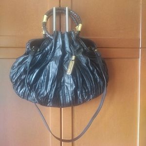 Michael Kors Black Pleated Leather Hobo Bag